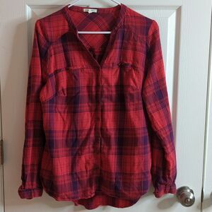 Maurices Flannel Button Down Shirt Size 0